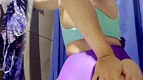 hidden camera catches latina in dressing room surprise