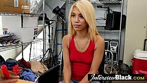 Slutty Teen Sucks Black Cocks In Office Interview