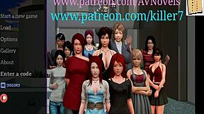 Redhead teen plays game in family