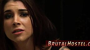 Brazilian teen with short red hair experiences rough anal bondage and assfucking for the first time