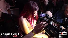 Rena explores her desires with a dildo at the party