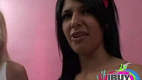 two babes passionately lick popsicles during natural tits photoshoot