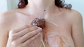 Novinha Melina Bloom Messy with Ice Cream in Slow Motion