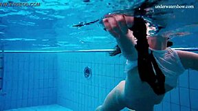 Why does the petite Russian teen 18+ strip underwater?