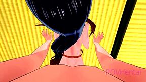 Nezuko from Demon Slayer rides hard in 3D action