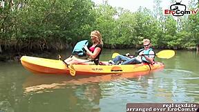 British Blonde Teen's First Porn Casting with Small Tits