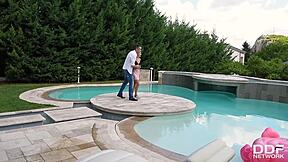 Hungarian Tiffany Tatum Licked and Banged Hard Poolside