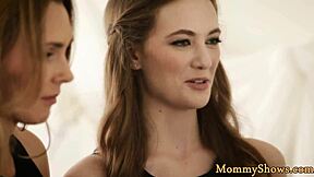 classy mother-in-law joins a faketit mature and teen 18+ for fingering in a hot threesome scene.