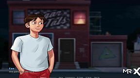 peeping at naked milf with big ass through binoculars in summertimesaga