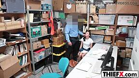 carolina sweets is ready to pay the burglar in the office with her amateur blowjob skills