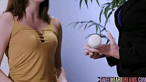 beautiful blonde milf masturbates with teen in lesbian oral play