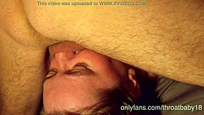 Teen gets quick throat fuck