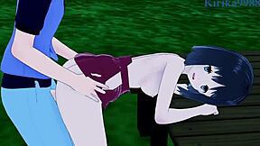 iris and erika have intense sex in pokemon hentai creampie