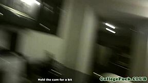 college teen 18+ uses dildo on pussy at dorm party