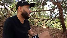 Beautiful Redhead Exercises With Two Friends, Leading To Gay Threesome Outdoors With Monster Cock And Dirty Talk