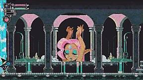 in the flip witch pixel hentai game episode 7, the hot goblin girl model chooses the pornstar path, getting banged by huge cocks in sexy outfits