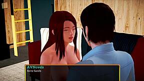 redhead teen with small tits in erotic cartoon family scene