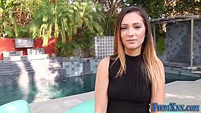 A pretty teen receives a facial in this scene