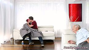 Buddy's stepdaughter hides under the desk from butler