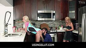 Is This Big Tits Blonde Free For Boyfriend's Use In Front Of Friends?