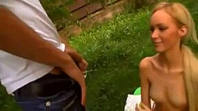 Wow, this cute little blonde teen takes anal and a facial like a champ