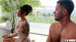 Milfy fit yoga milf medusa rides young stud's cock all day 😍