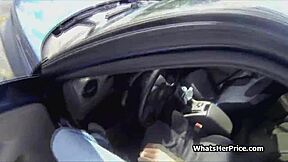 Ever seen a teen in glasses give a public car blowjob?