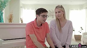 I, the busty piano teacher, gived my young student an incentive