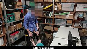 Officer's stepdaughter shoplifts for financial reasons, leading to hardcore blowjob