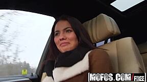 Pretty hitchhiker Vanessa Decker sucks cock