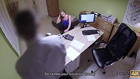 loan agent interviews teen student with empty wallet