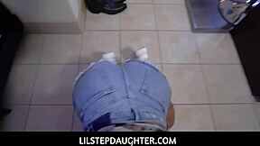 Busty teen stepdaughter Violet Myers sells services for cash