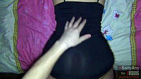 Submissive stranger in dress and stockings gets rough at home.