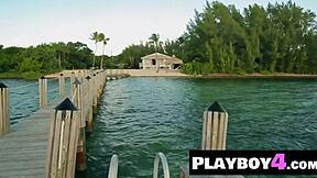 blonde bombshell shawn dillon strips naked to flaunt her flawless big boobs.