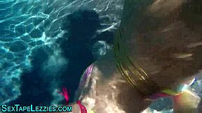 Hey, brunette babe eats pussy in outdoor pov lesbian scene.