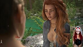 dreamland ep 15: brunette coed babe shows tits in outdoor nature setting