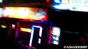 skinny asian riding cock aggressively 😈