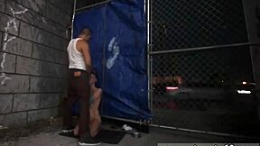 teen shows outstanding sex skills in rough outdoor bondage