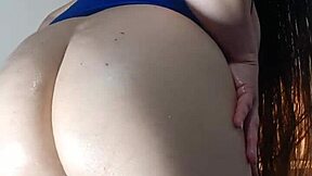 The chubby wife masturbates in front of her husband's friends during their gathering.