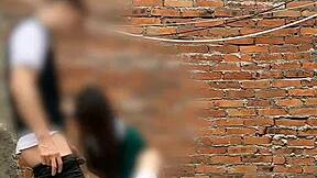 Wanna see public sexo? Latina teen sucks behind school with Mexican classmate!