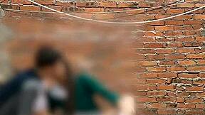 Wanna see public sexo? Latina teen sucks behind school with Mexican classmate!