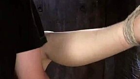 Petite Asian spinner gagged and choked with dildo in bondage