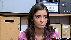 Wow! Young Shoplifter Teen Busted By Hung Mall Cop!