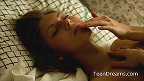 Anjelica plays with her pussy using vibrator.