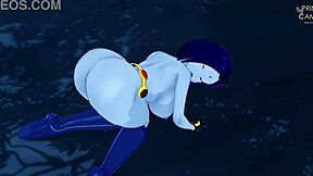 Raven with big thighs gives jerk off instructions in dark forest.