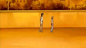 In this anime, the petite teen licks pussy and gives oral