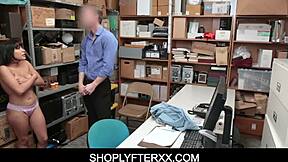 Brunette Latina Shoplifter Aryana Amatista Accused By Police Officer