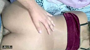 Attempting to Penetrate My Petite Mexican Stepsister's Tight Ass in Bed, Gaping Her Pussy