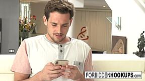 Wow! Food delivery guy bangs step-siblings in hardcore group sex!