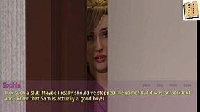 Hey, a wife and stepmother play an erotic game at home.